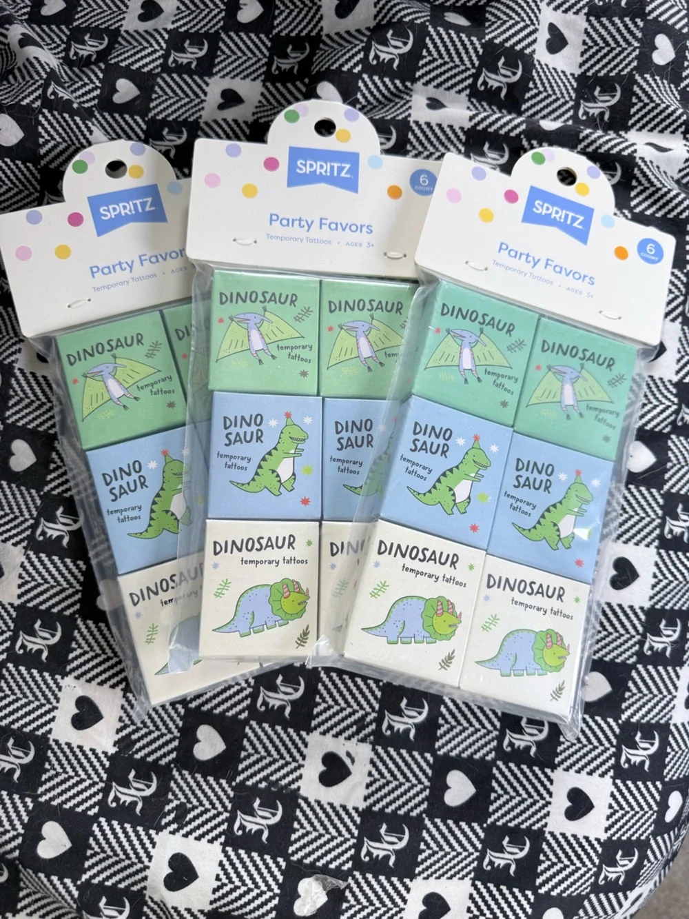 Primark Spritz Kids Dinosaur Temporary Tattoos - Green, Blue, Cream